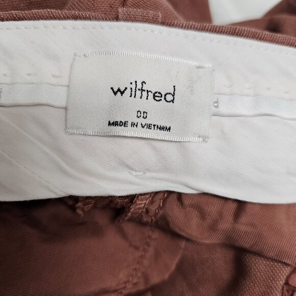 Wilfred The Effortless Linen Pant in Mocha Sorbet Wide Leg High Rise Size 00 - Picture 13 of 15